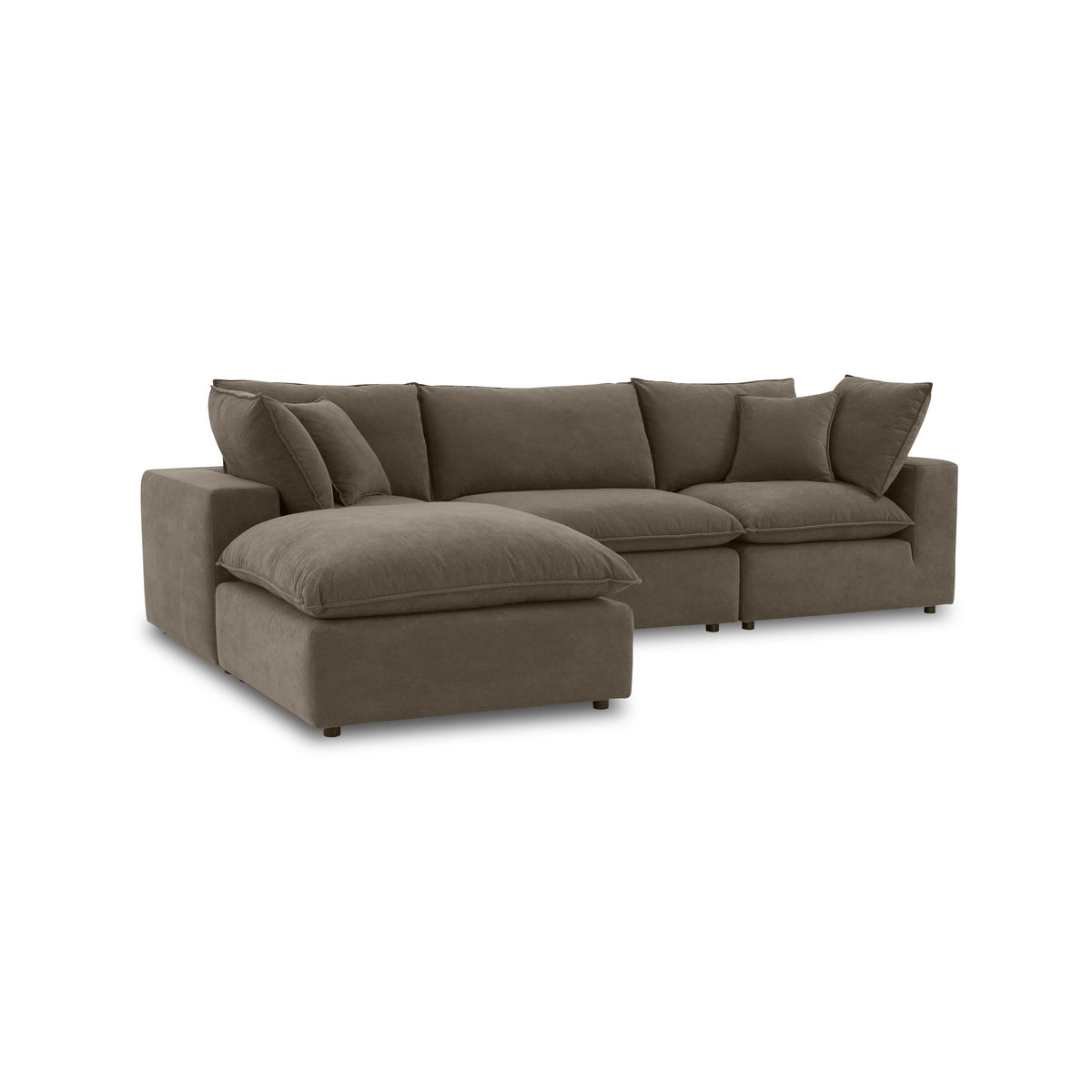 Cali 4-Piece Chocolate Brown Performance Velvet Sectional by TOV Furniture – photo 2 of 6