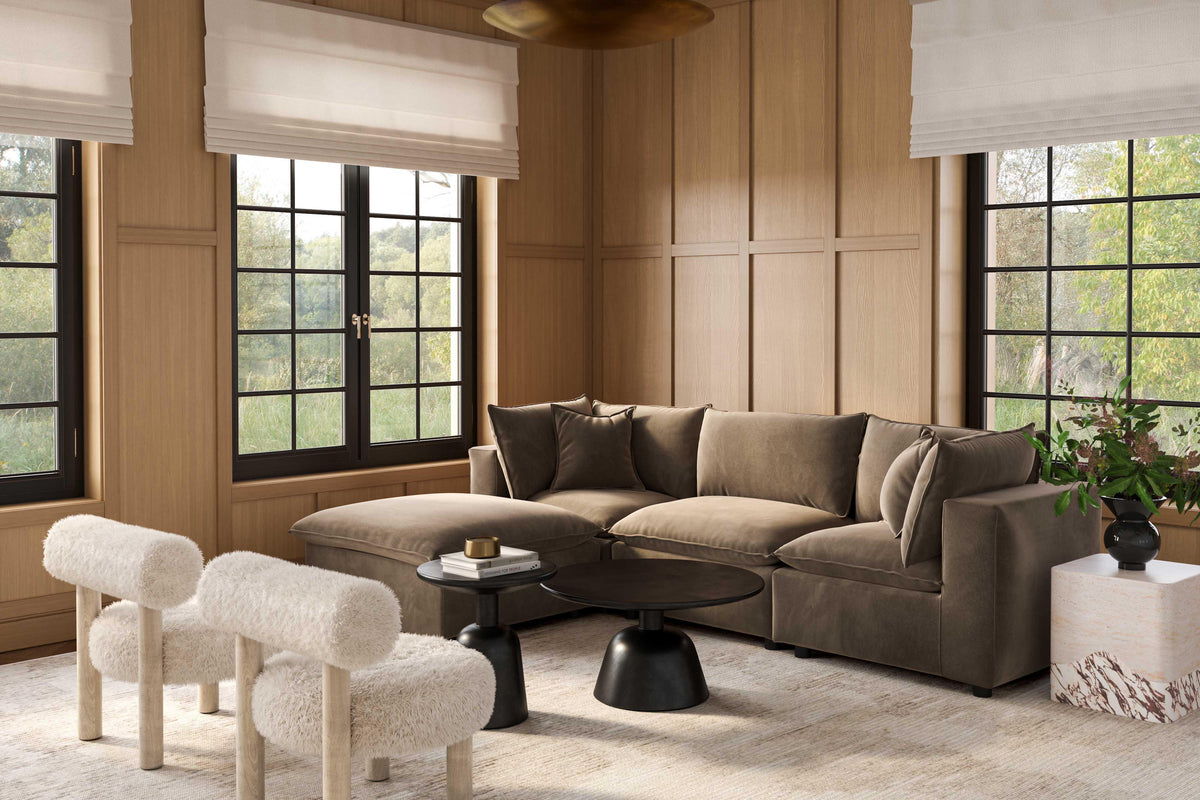 Cali 4-Piece Chocolate Brown Performance Velvet Sectional by TOV Furniture – photo 6 of 6