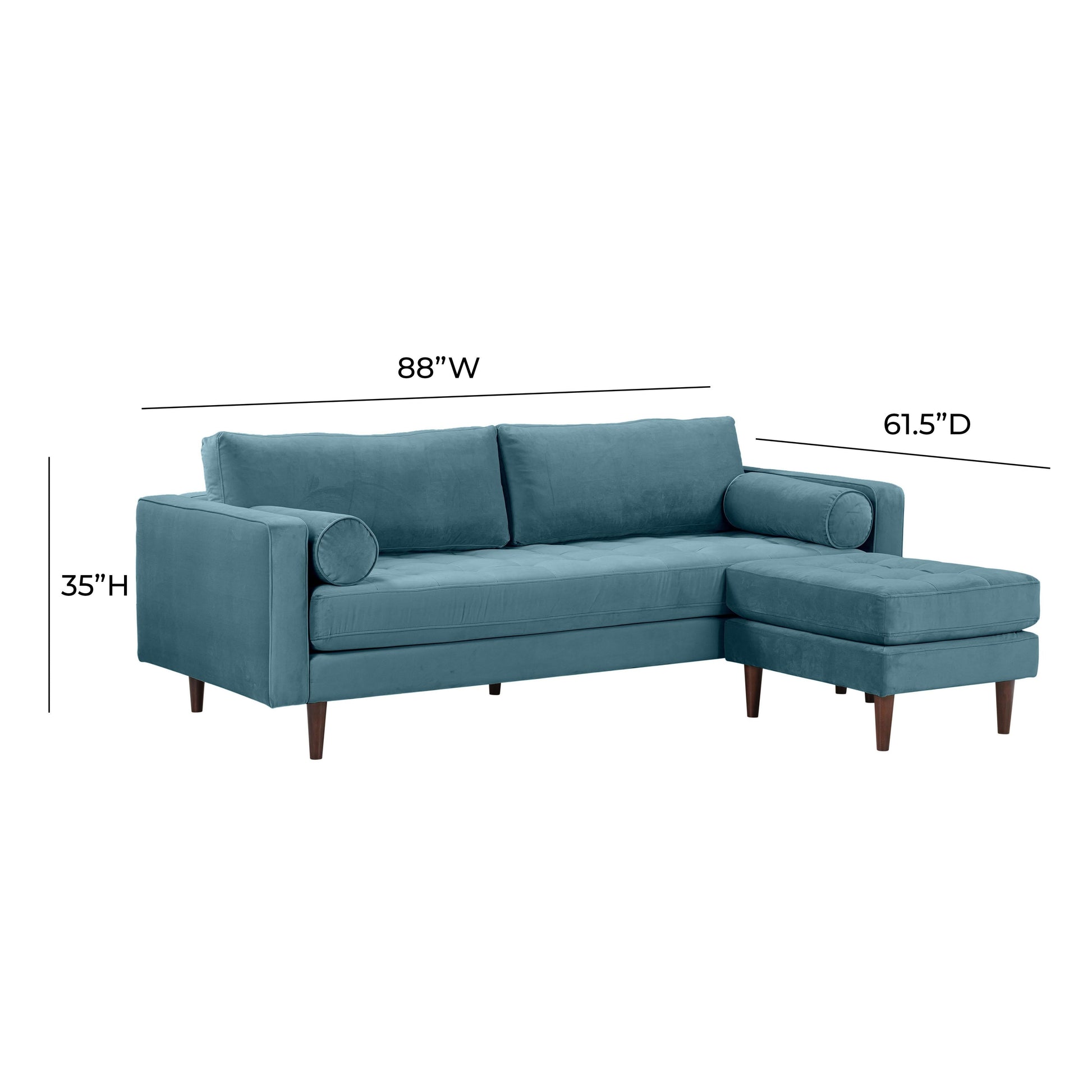 Cave 2 Piece Velvet Sectional Ren L01113 Sec