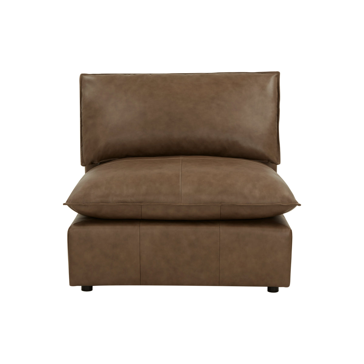 Cali Brown Leather Modular Armless Chair by TOV Furniture – photo 1 of 10
