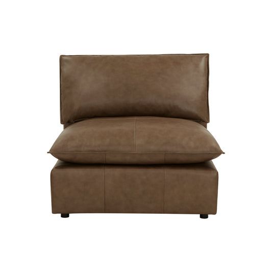Cali Brown Leather Modular Armless Chair by TOV Furniture – photo 1 of 10