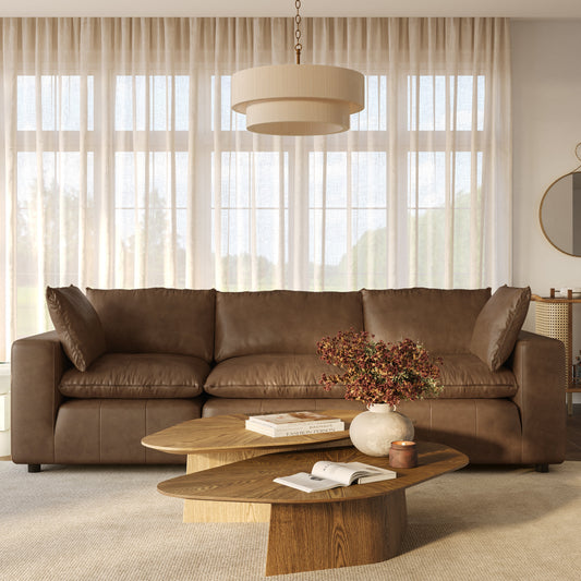 Cali 120" Brown Leather Modular Sofa by TOV Furniture – photo 2 of 7