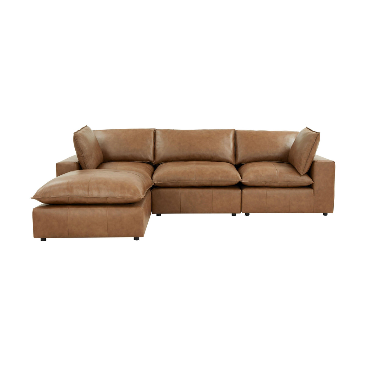 Cali 4-Piece Brown Leather Modular Sectional by TOV Furniture – photo 8 of 10