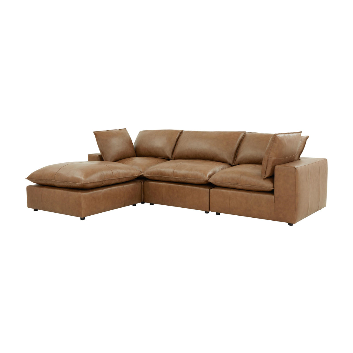 Cali 4-Piece Brown Leather Modular Sectional by TOV Furniture – photo 9 of 10