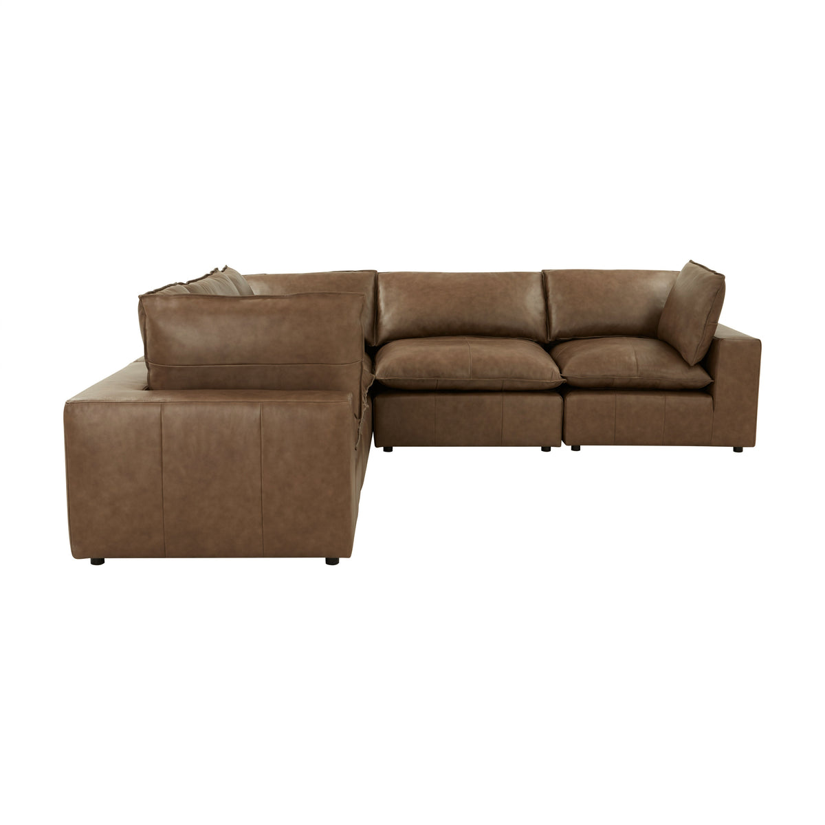 Cali 5-Piece Brown Leather Modular L-Sectional by TOV Furniture – photo 3 of 10