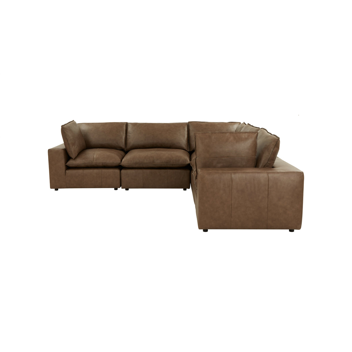 Cali 5-Piece Brown Leather Modular L-Sectional by TOV Furniture – photo 4 of 10
