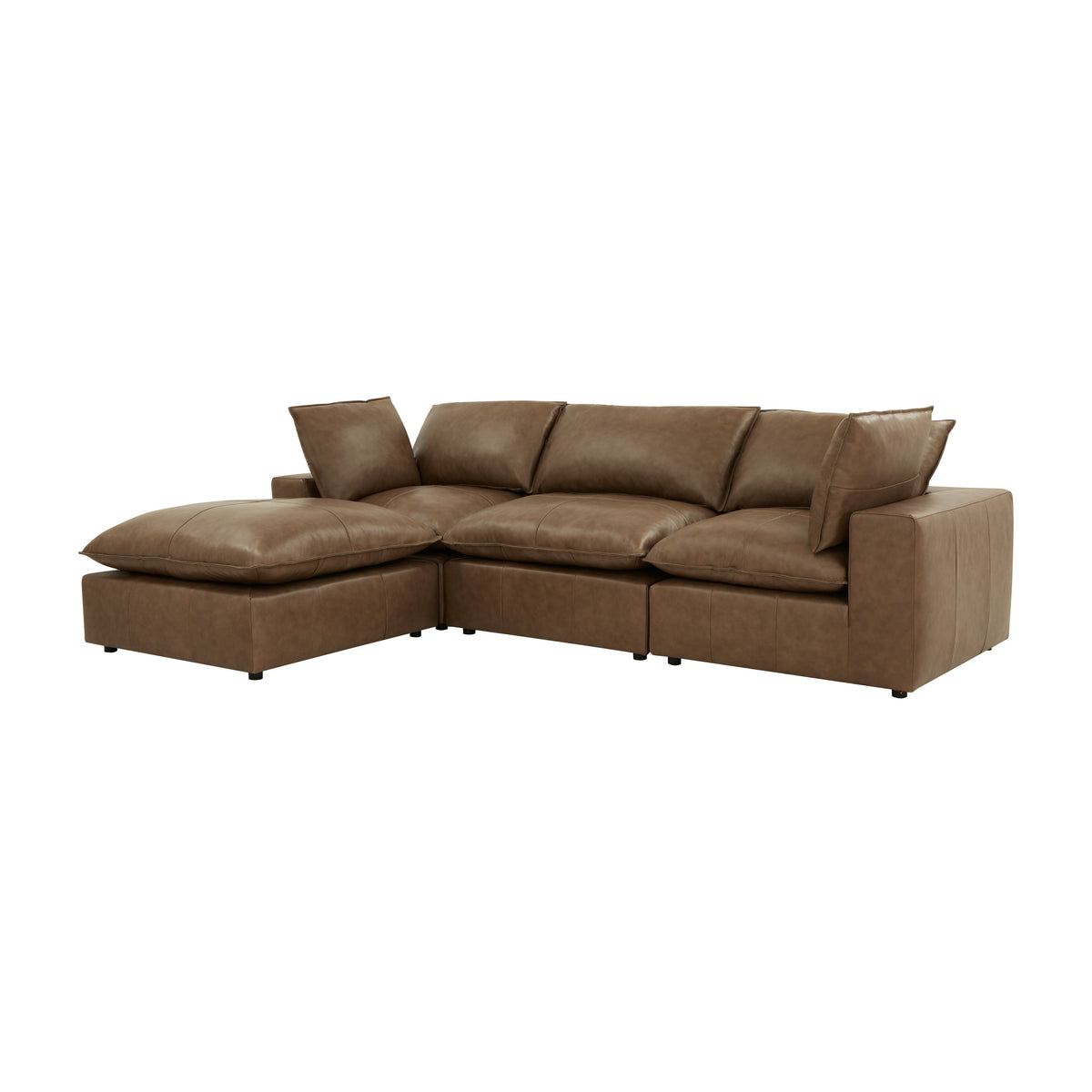 Cali 4-Piece Brown Leather Modular Sectional by TOV Furniture – photo 1 of 10