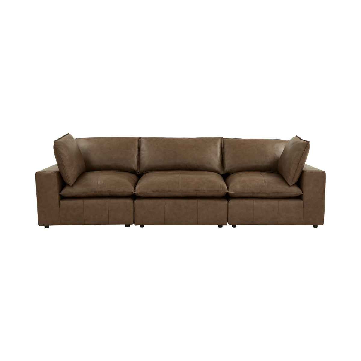 Cali 120" Brown Leather Modular Sofa by TOV Furniture – photo 1 of 7