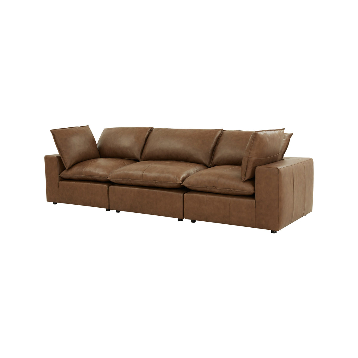 Cali 120" Brown Leather Modular Sofa by TOV Furniture – photo 3 of 7