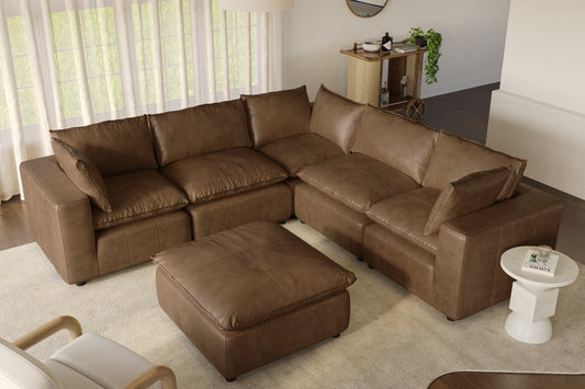 Cali Brown Leather Ottoman by TOV Furniture – photo 7 of 7