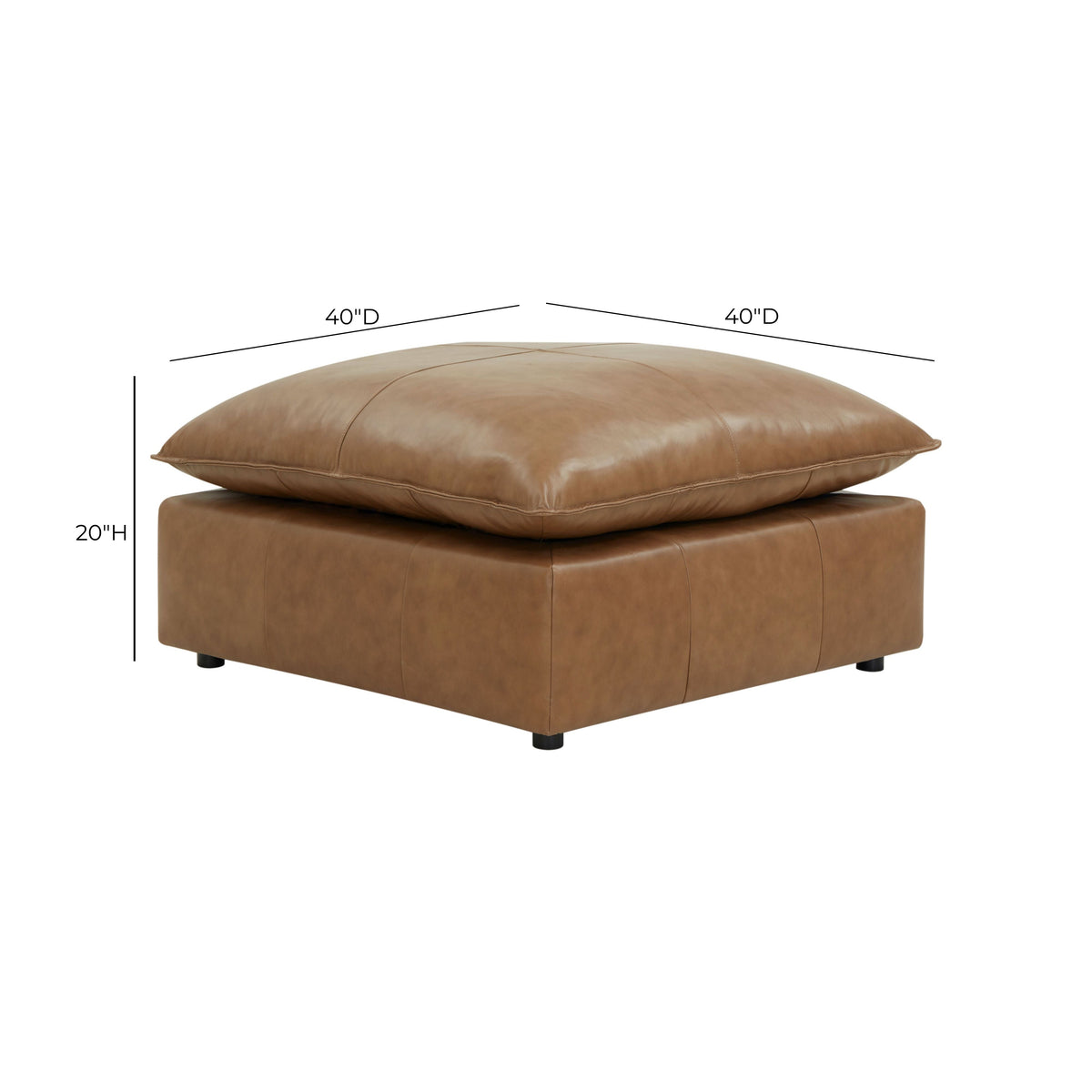 Cali Brown Leather Ottoman by TOV Furniture – photo 6 of 6