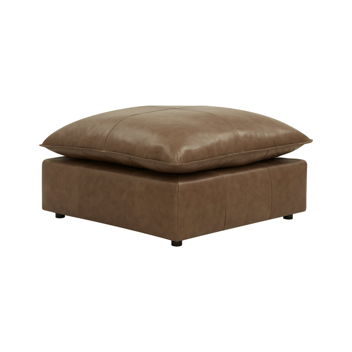 Cali Brown Leather Ottoman by TOV Furniture – photo 1 of 6