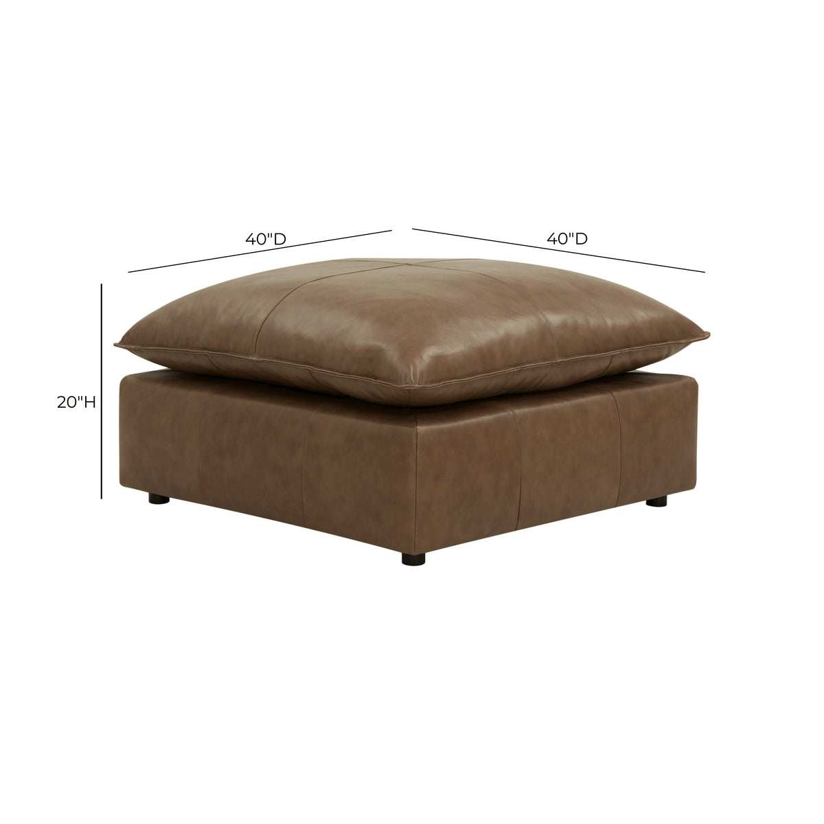 Cali Brown Leather Ottoman by TOV Furniture – photo 3 of 6