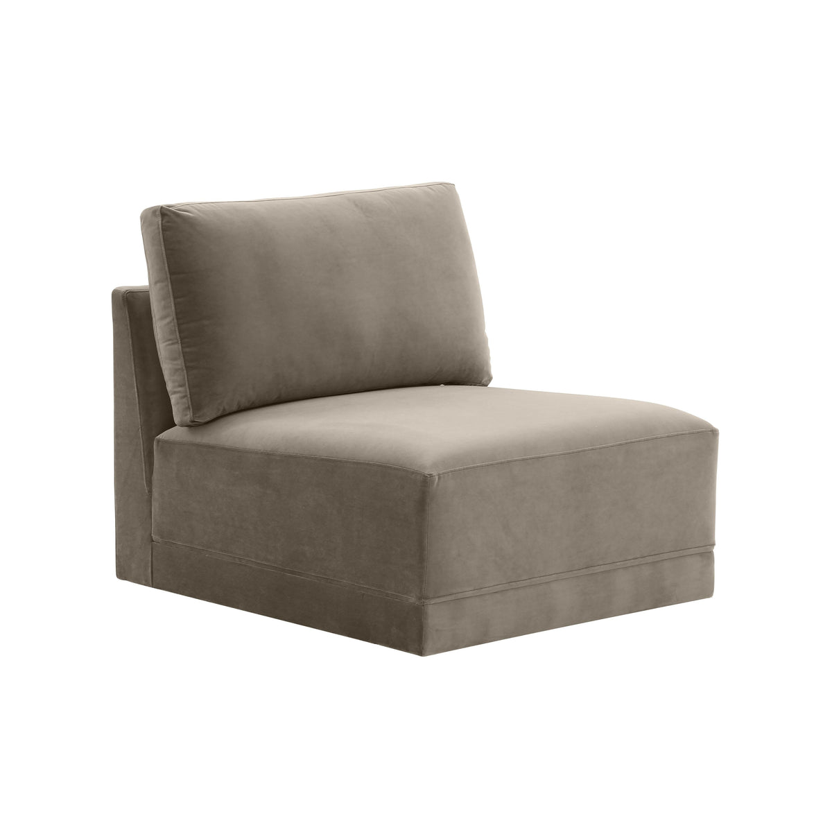 Willow Taupe Performance Velvet Modular Armless Chair by TOV Furniture – photo 1 of 5
