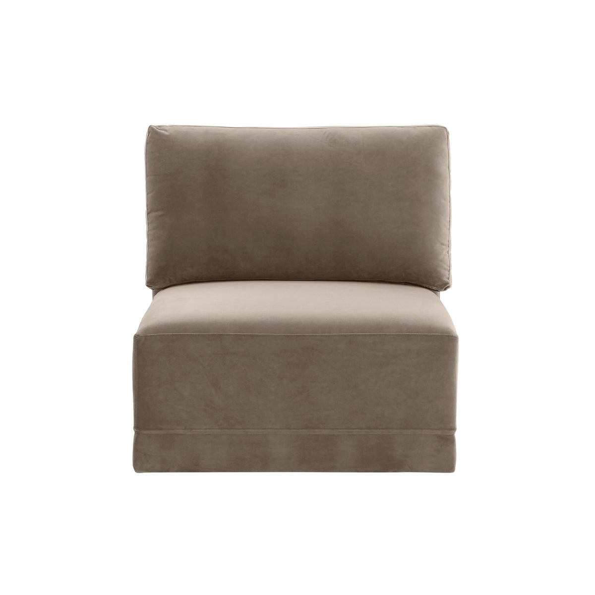 Willow Taupe Performance Velvet Modular Armless Chair by TOV Furniture – photo 3 of 5