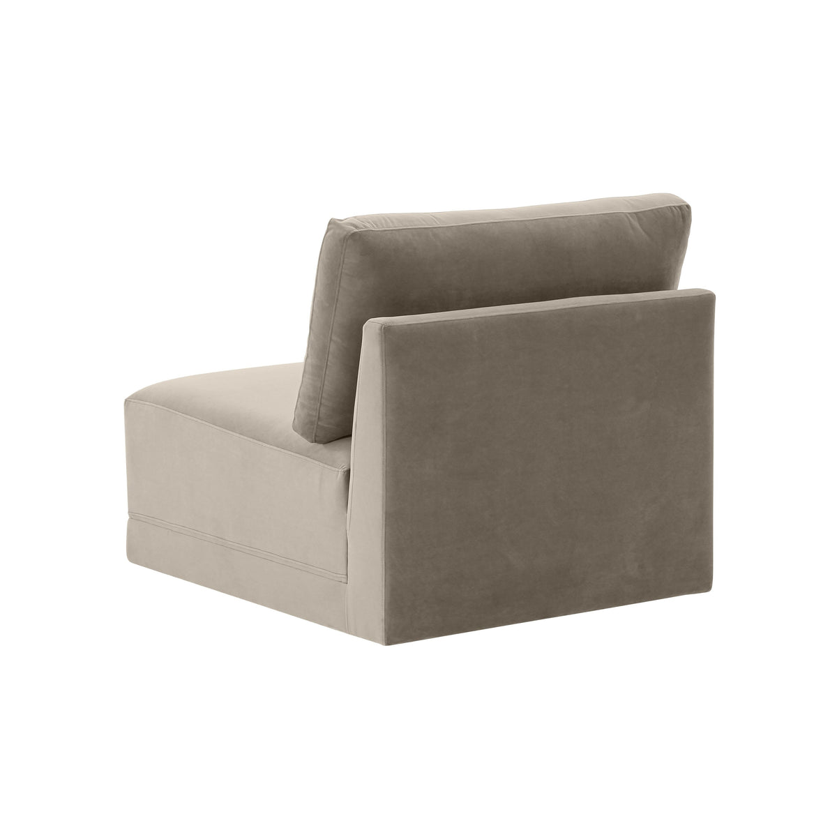 Willow Taupe Performance Velvet Modular Armless Chair by TOV Furniture – photo 4 of 5