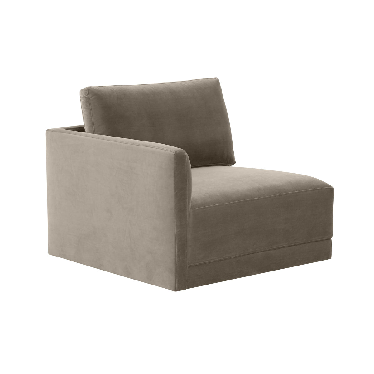 Willow Taupe Performance Velvet Modular LAF Corner Chair by TOV Furniture – photo 1 of 6