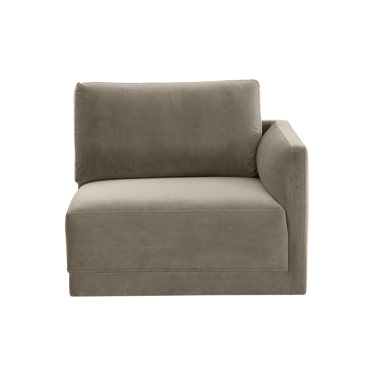 Willow Taupe Performance Velvet Modular RAF Corner Chair by TOV Furniture – photo 3 of 6