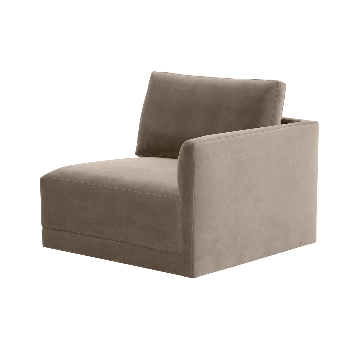 Willow Taupe Performance Velvet Modular RAF Corner Chair by TOV Furniture – photo 4 of 6