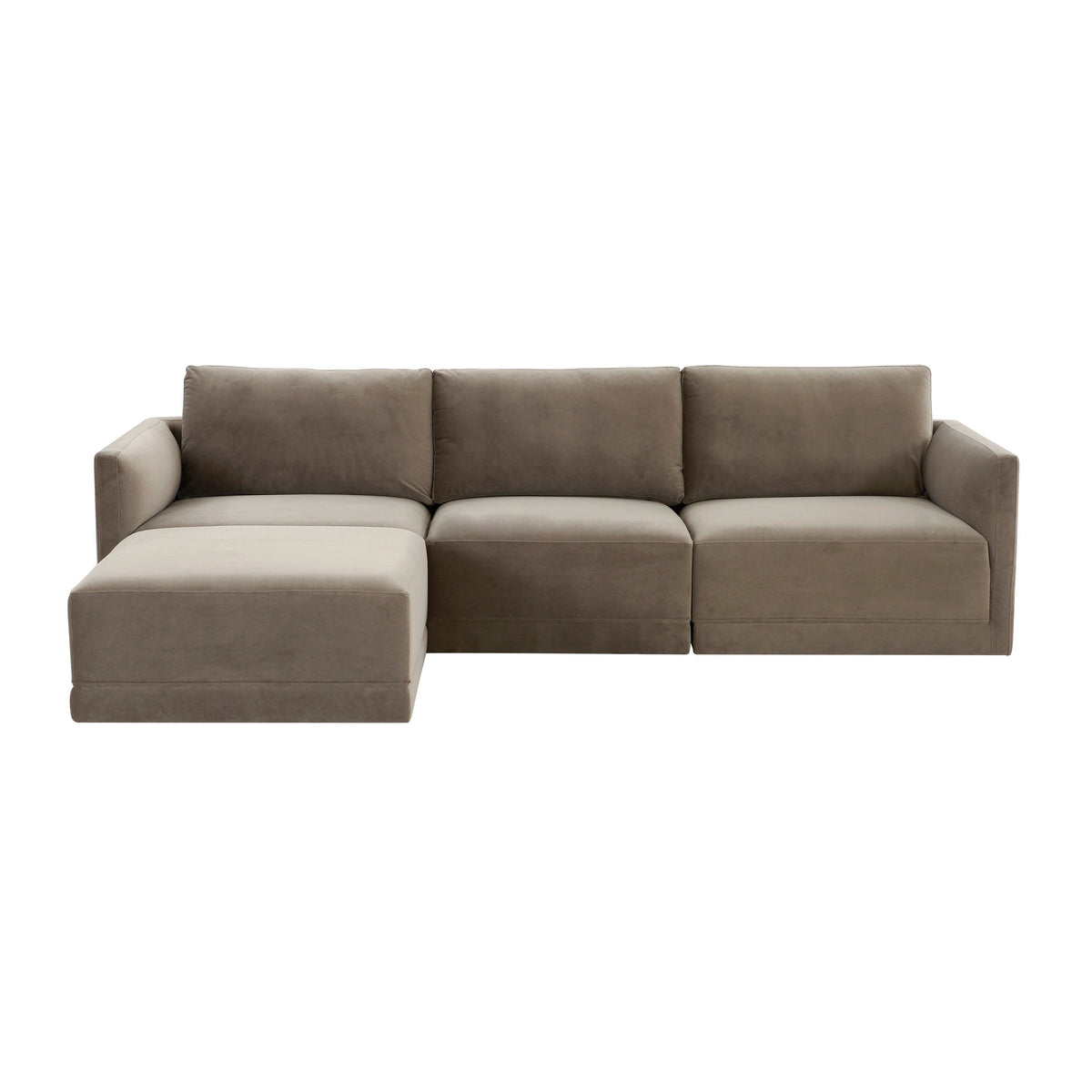 Willow Taupe Performance Velvet Modular Sectional by TOV Furniture – photo 1 of 6
