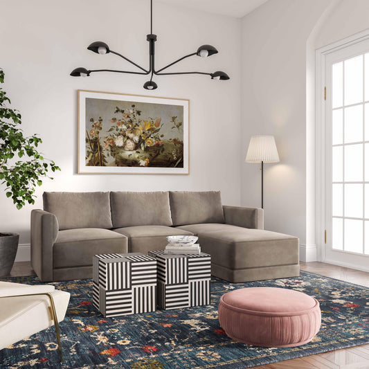 Willow Taupe Performance Velvet Modular Sectional by TOV Furniture – photo 2 of 6