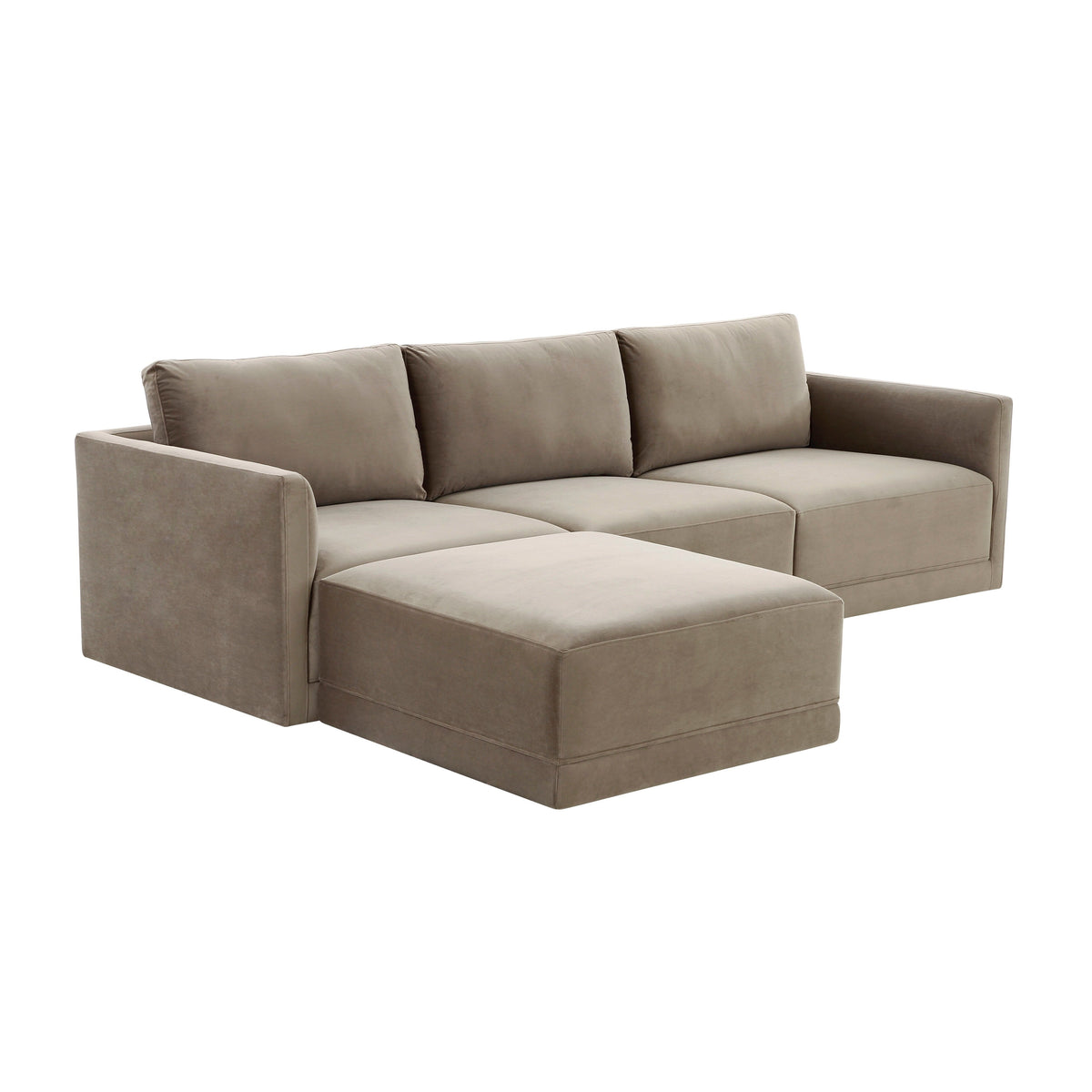 Willow Taupe Performance Velvet Modular Sectional by TOV Furniture – photo 3 of 6