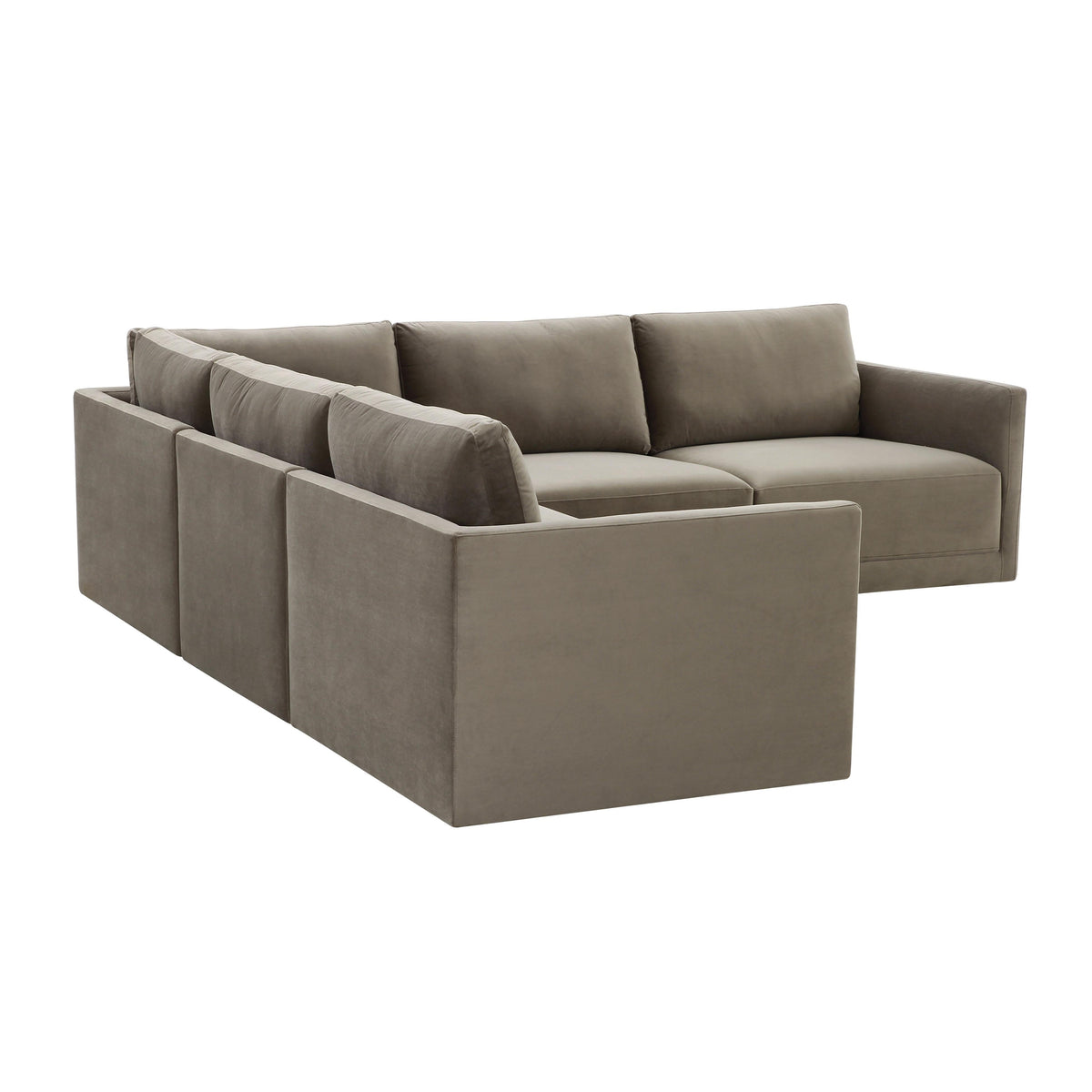Willow Taupe Performance Velvet Modular L Sectional by TOV Furniture – photo 3 of 6