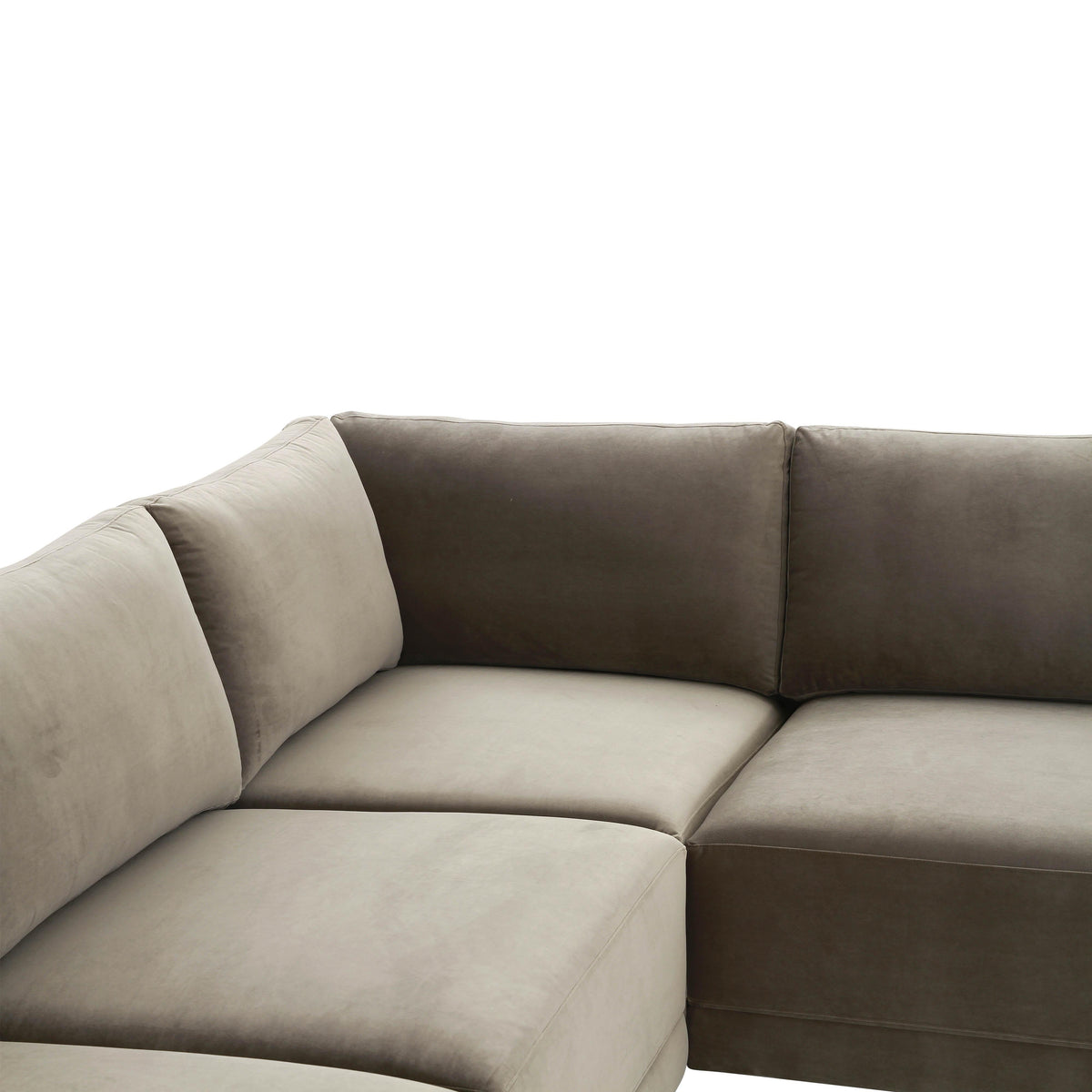 Willow Taupe Performance Velvet Modular L Sectional by TOV Furniture – photo 5 of 6