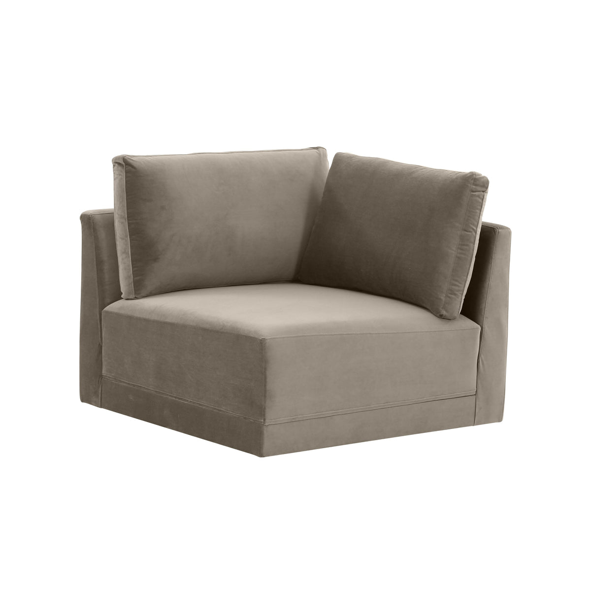 Willow Taupe Performance Velvet Modular Corner Chair by TOV Furniture – photo 1 of 7