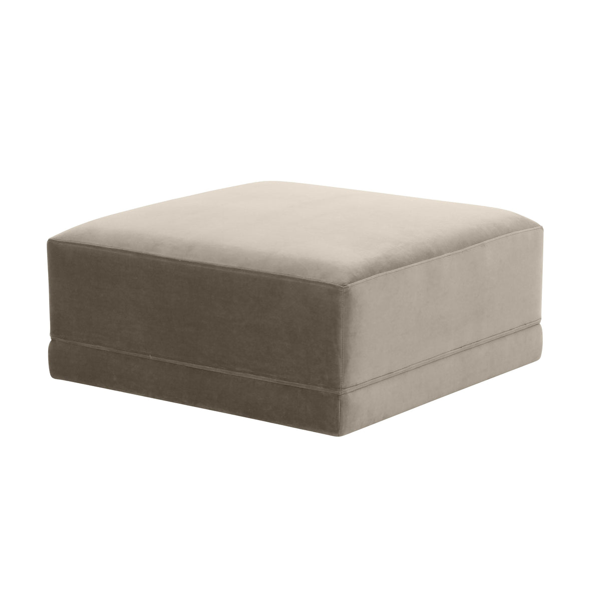 Willow Taupe Performance Velvet Ottoman by TOV Furniture – photo 1 of 4