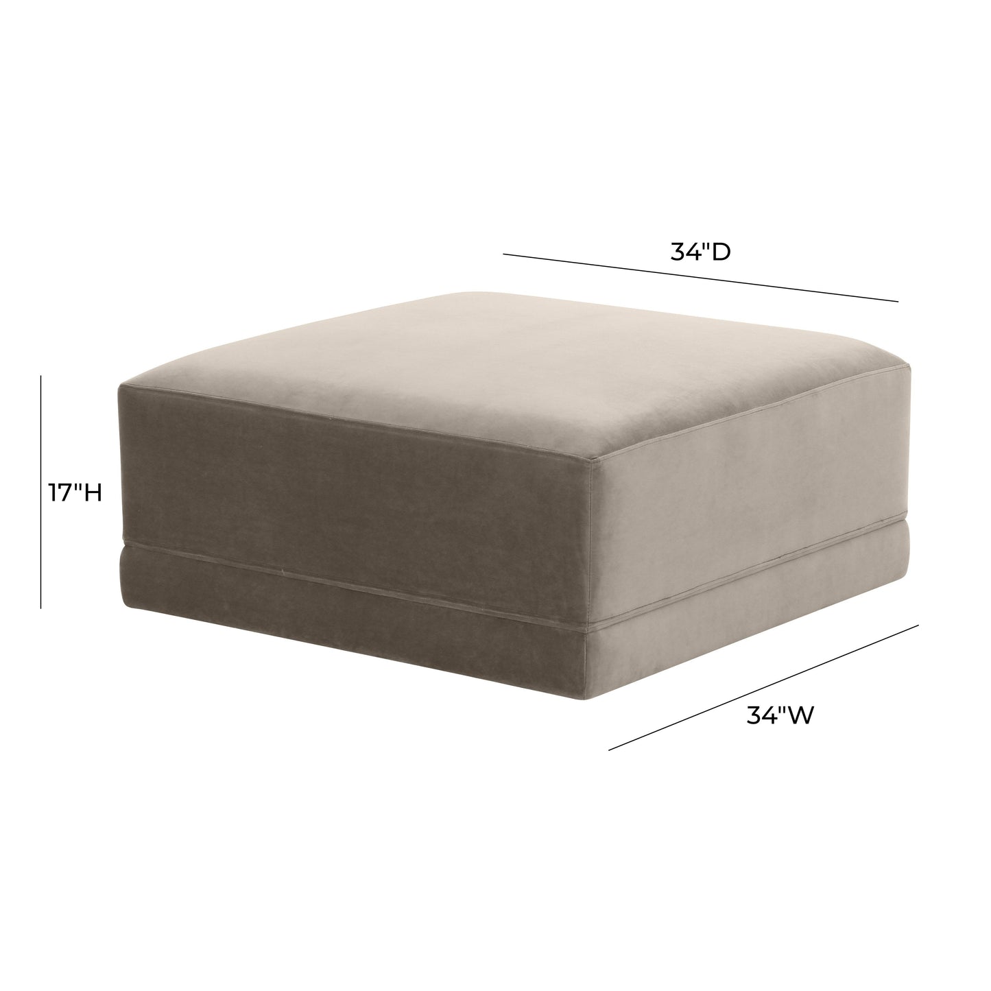 Willow Taupe Ottoman by TOV