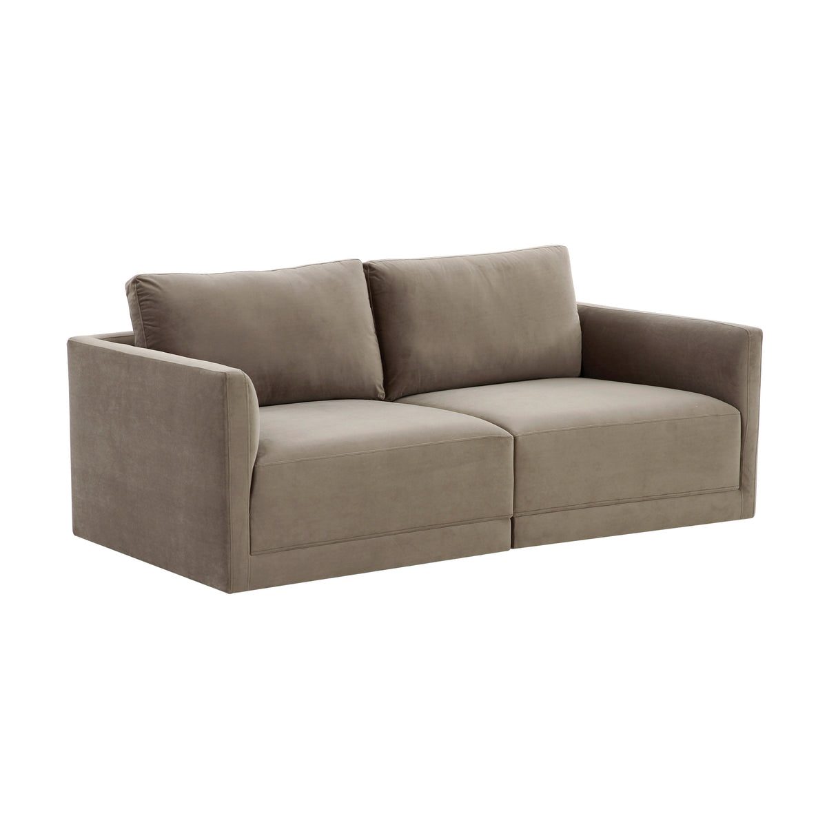 Willow Taupe Performance Velvet Modular Loveseat by TOV Furniture – photo 1 of 6