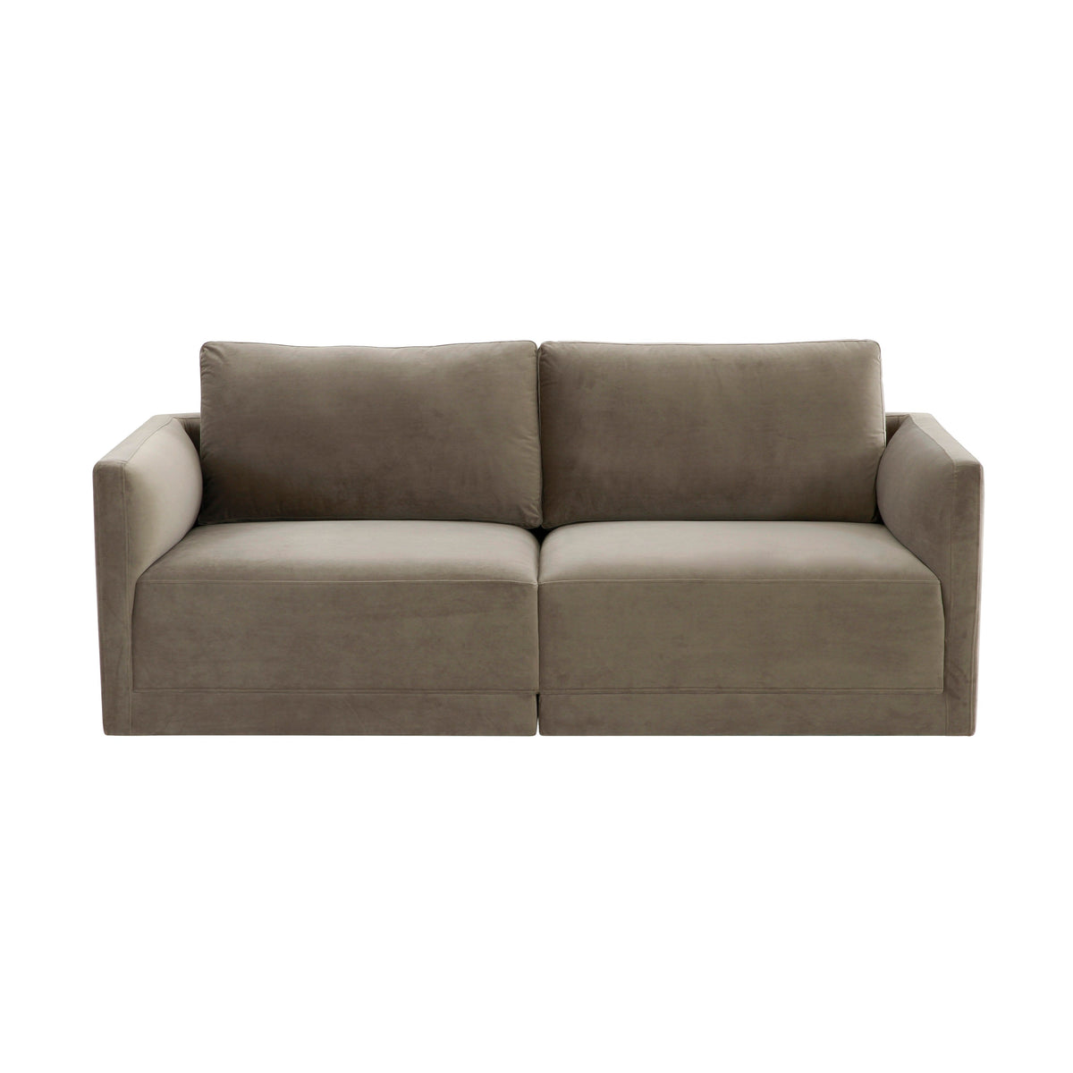 Willow Taupe Performance Velvet Modular Loveseat by TOV Furniture – photo 3 of 6
