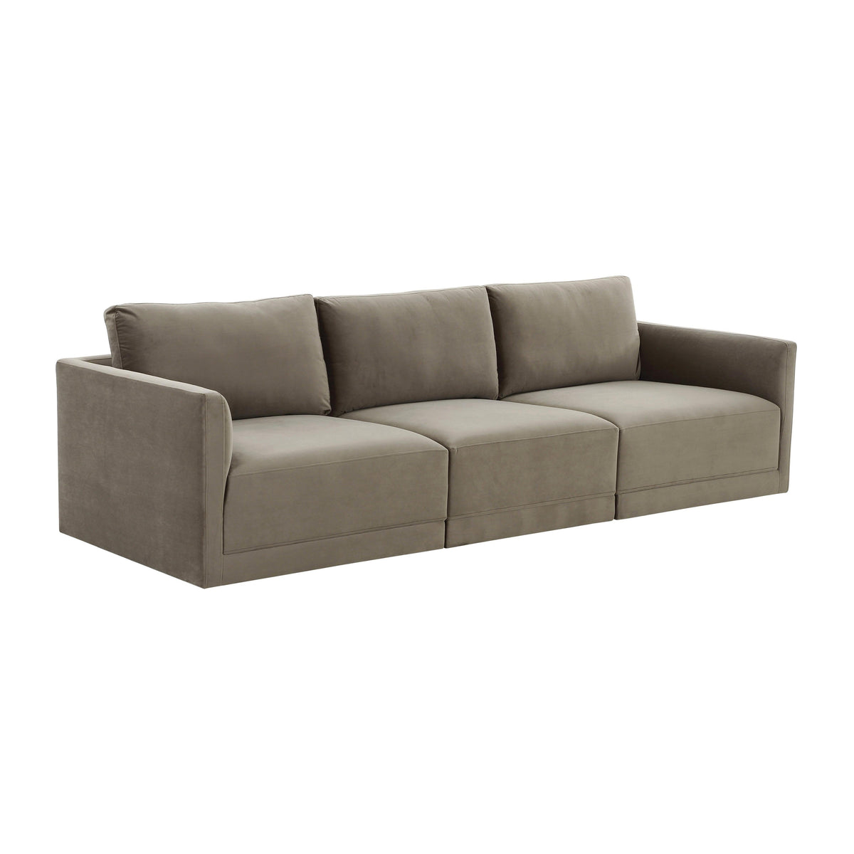 Willow Taupe Performance Velvet Modular Sofa by TOV Furniture – photo 1 of 6