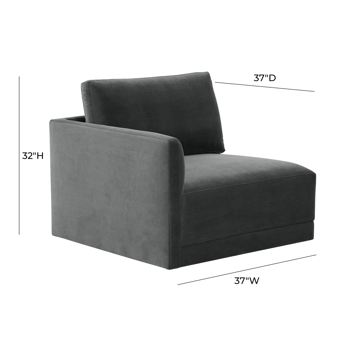Willow Velvet Modular Laf Corner Chair Ren L03150 Lc