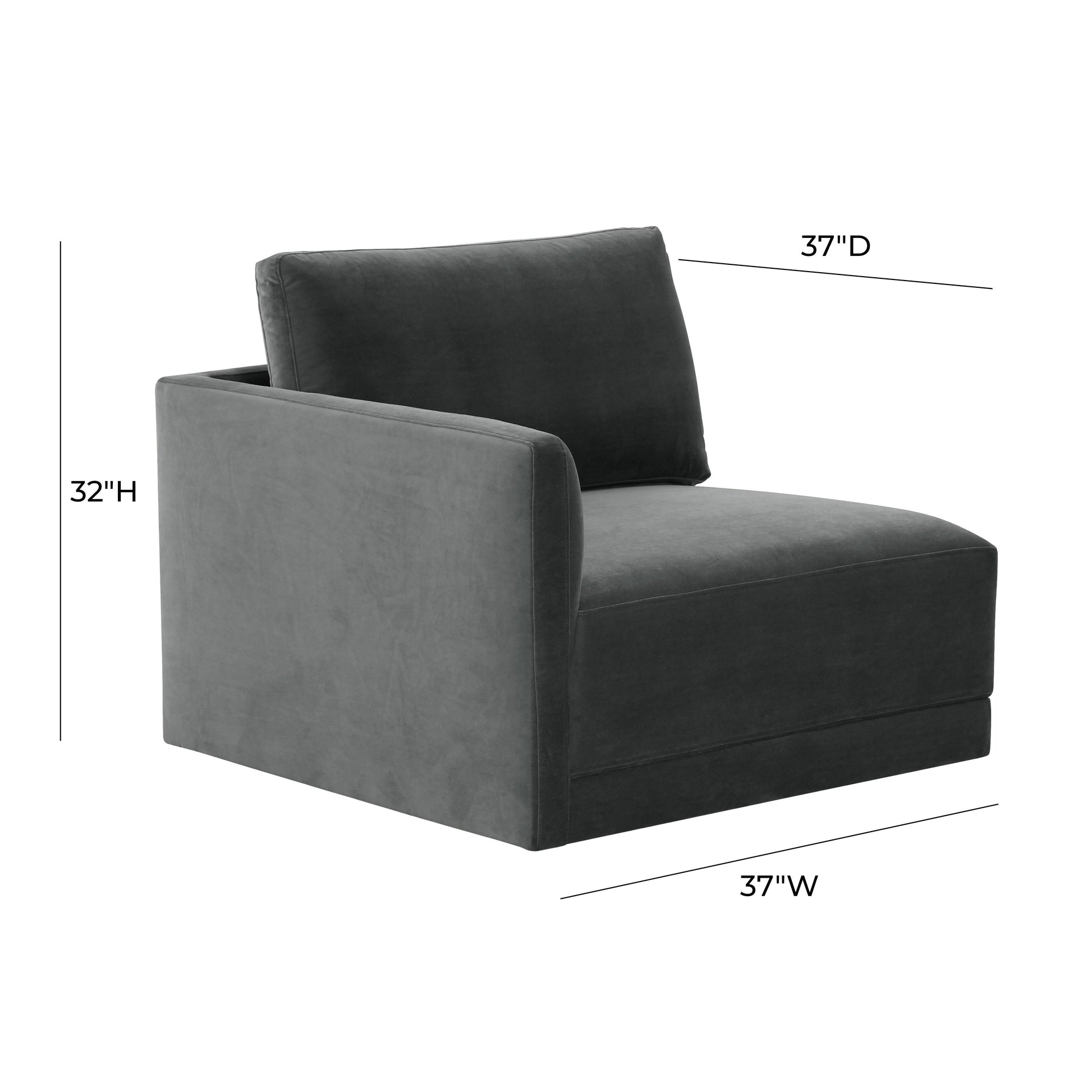 Willow Velvet Modular Laf Corner Chair Ren L03150 Lc