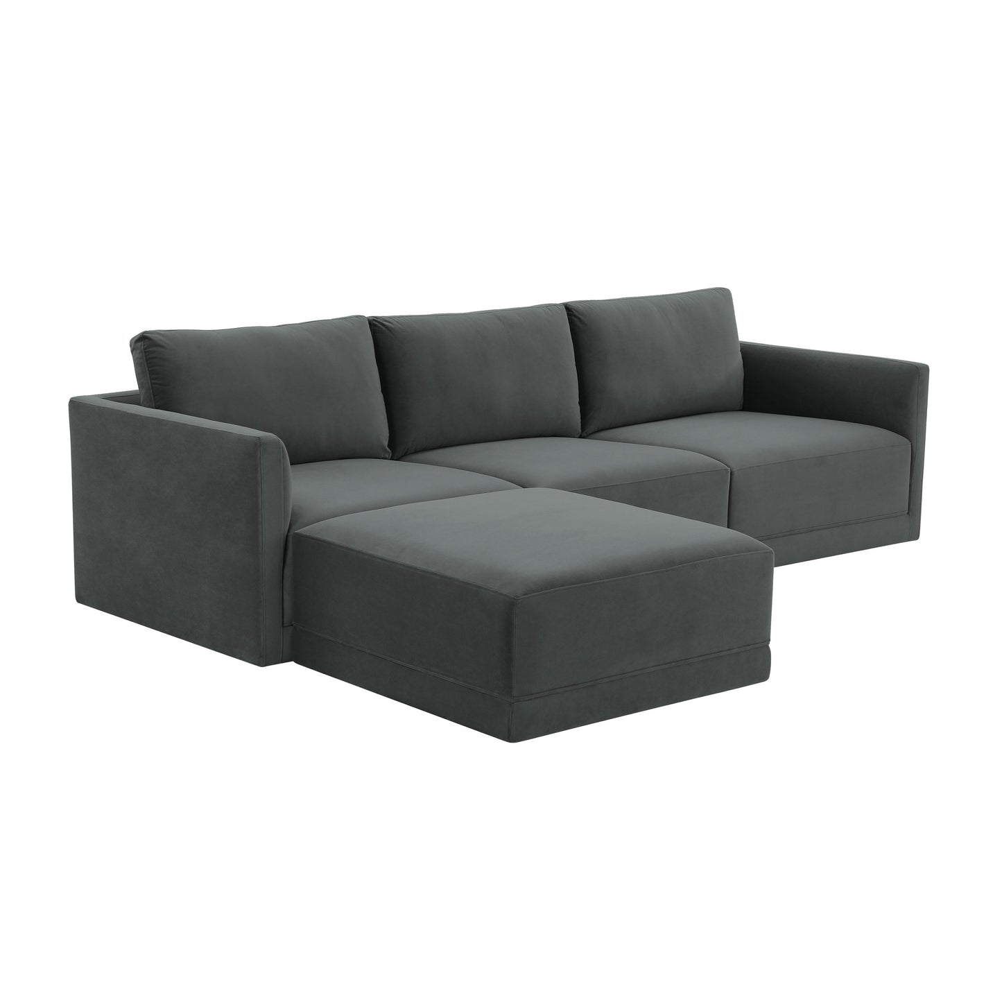 Willow 4 Piece Velvet Modular Sectional Ren L03140 Sec