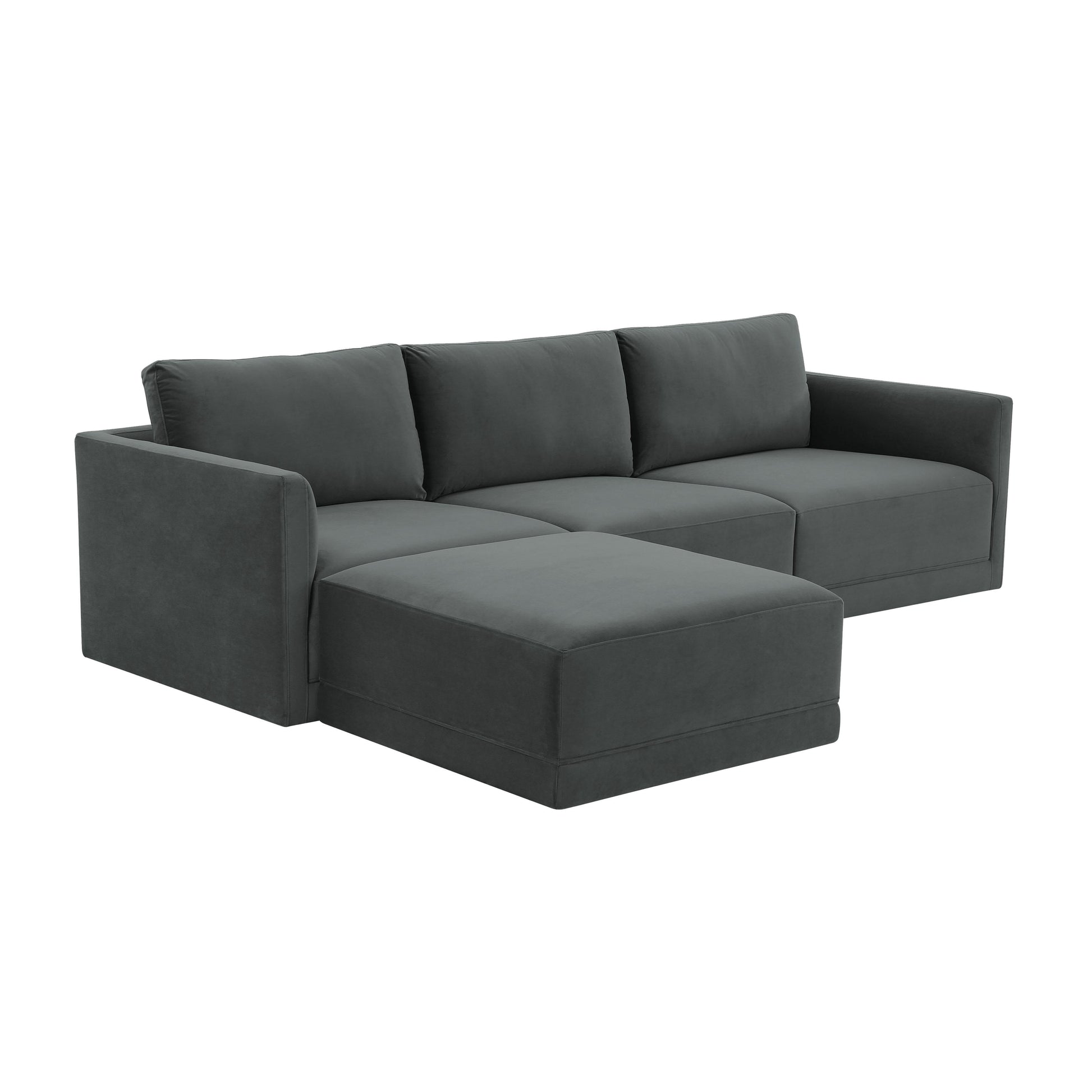 Willow 4 Piece Velvet Modular Sectional Ren L03140 Sec
