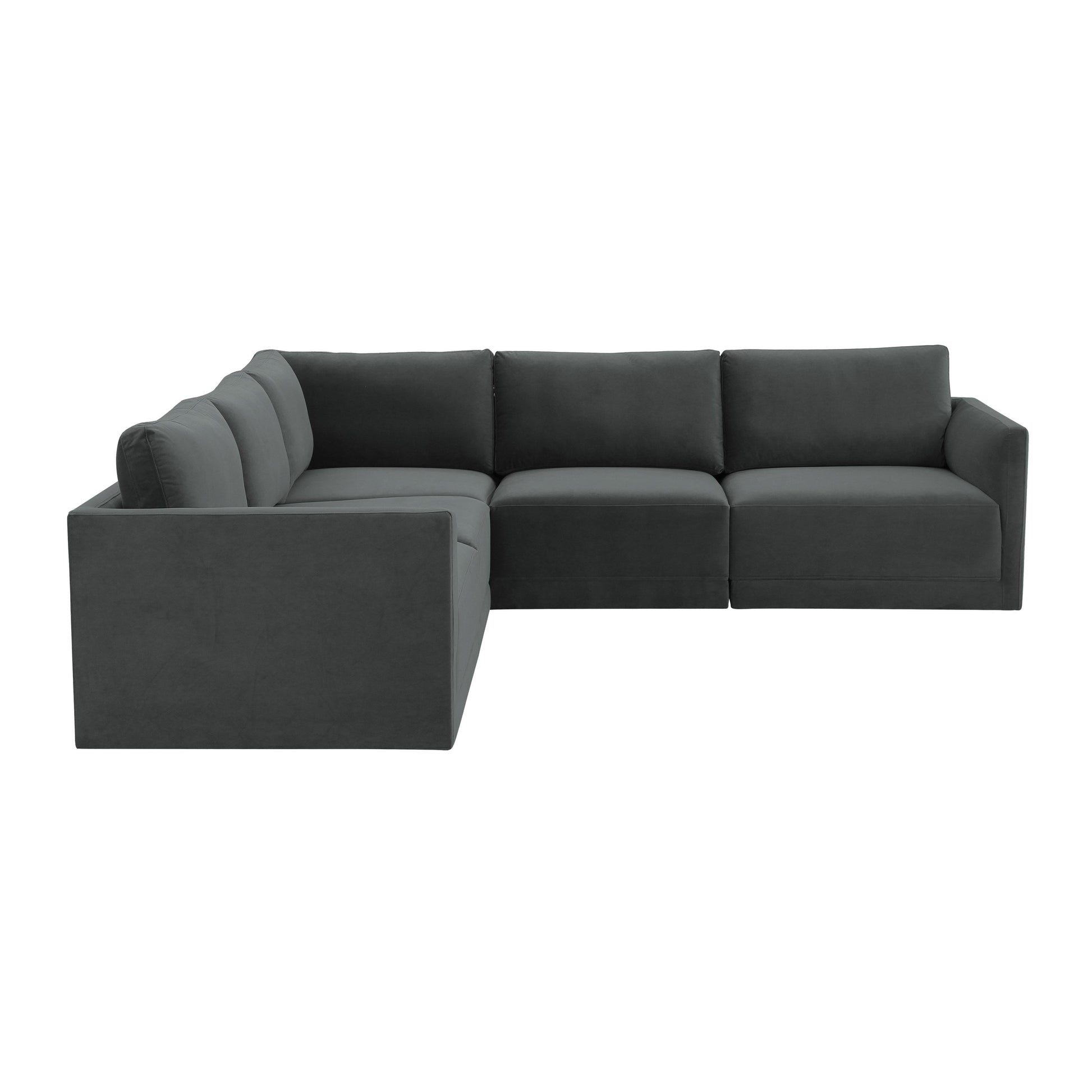 Willow 5 Piece Velvet Modular L Sectional Ren L03120 Sec3
