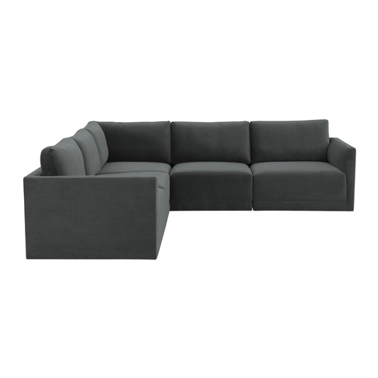 Willow 5 Piece Velvet Modular L Sectional Ren L03120 Sec3