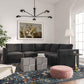 Willow 5 Piece Velvet Modular L Sectional Ren L03150 Sec3