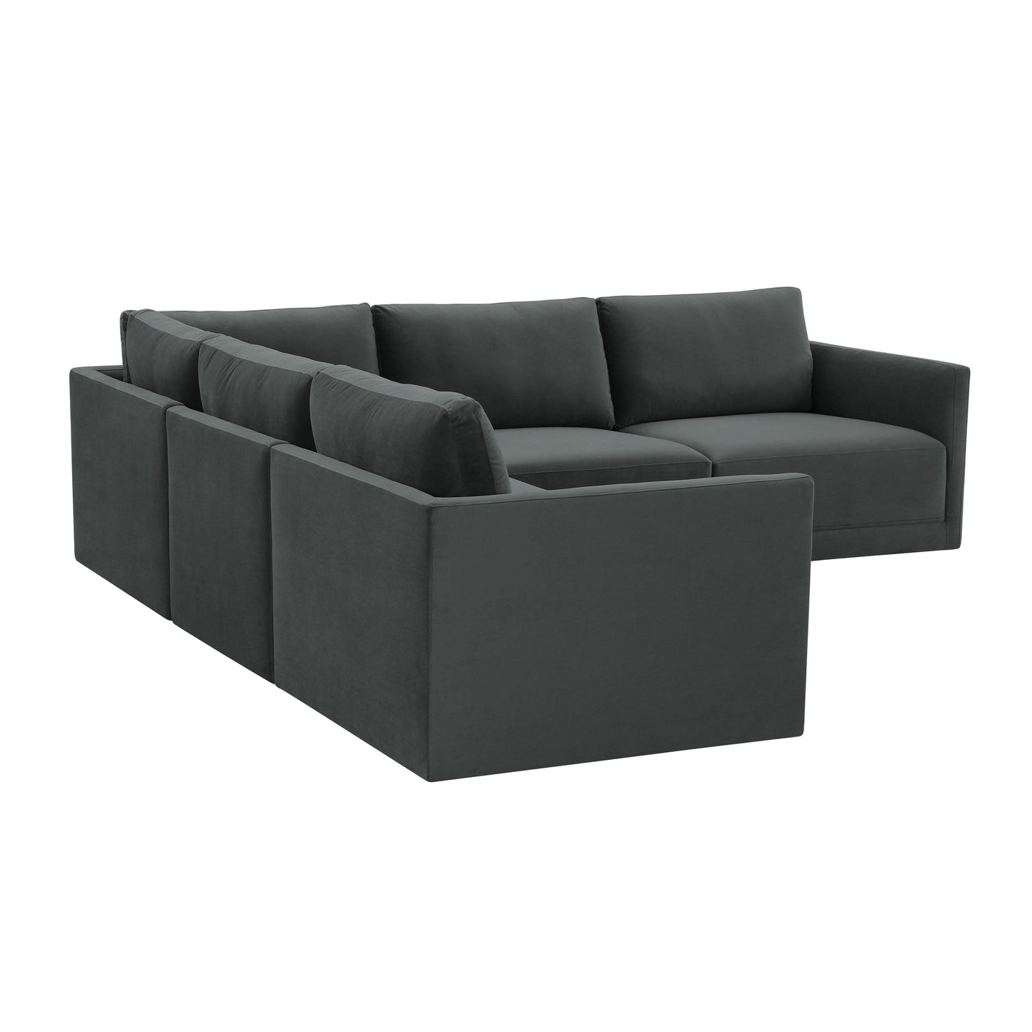 Willow 5 Piece Velvet Modular L Sectional Ren L03120 Sec3
