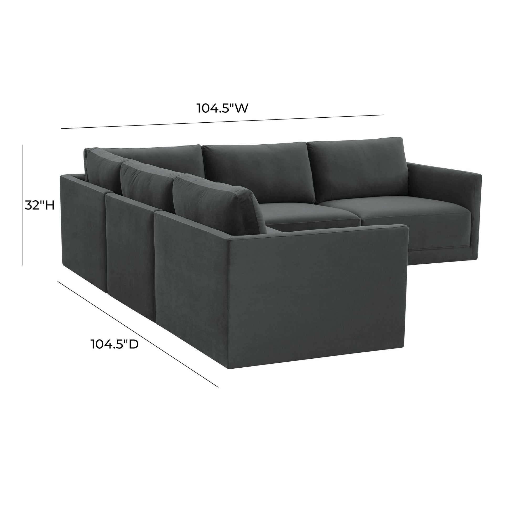Willow 5 Piece Velvet Modular L Sectional Ren L03130 Sec3