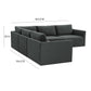 Willow 5 Piece Velvet Modular L Sectional Ren L03120 Sec3