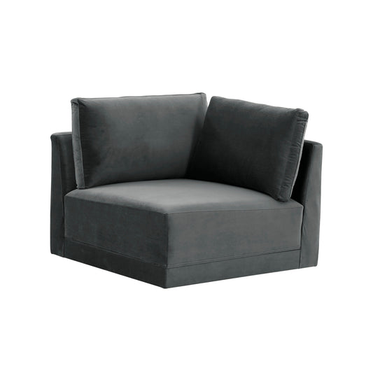 Willow Performance Velvet Modular Corner Chair Charcoal by Tov Furniture