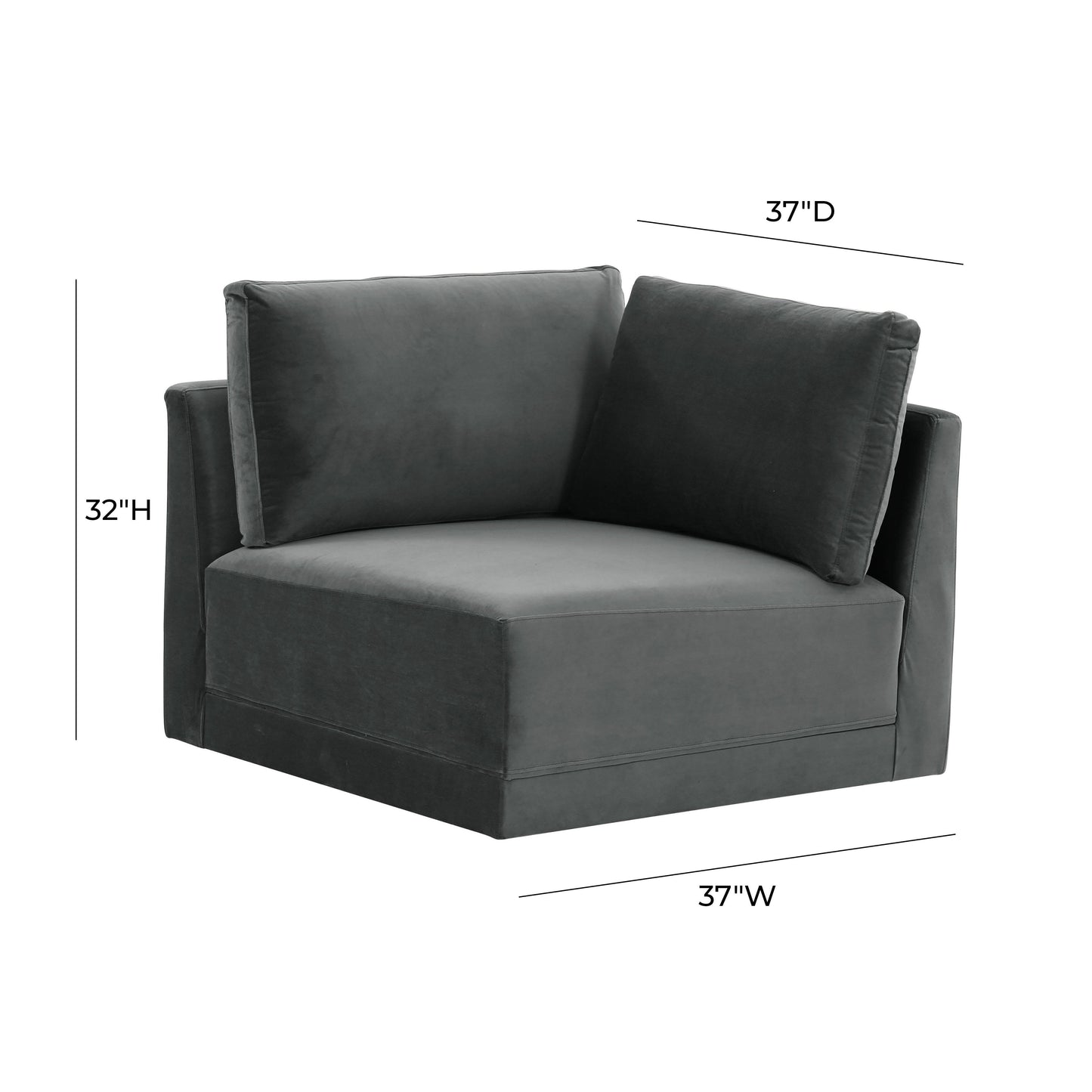 Willow Velvet Modular Corner Chair Ren L03140 W