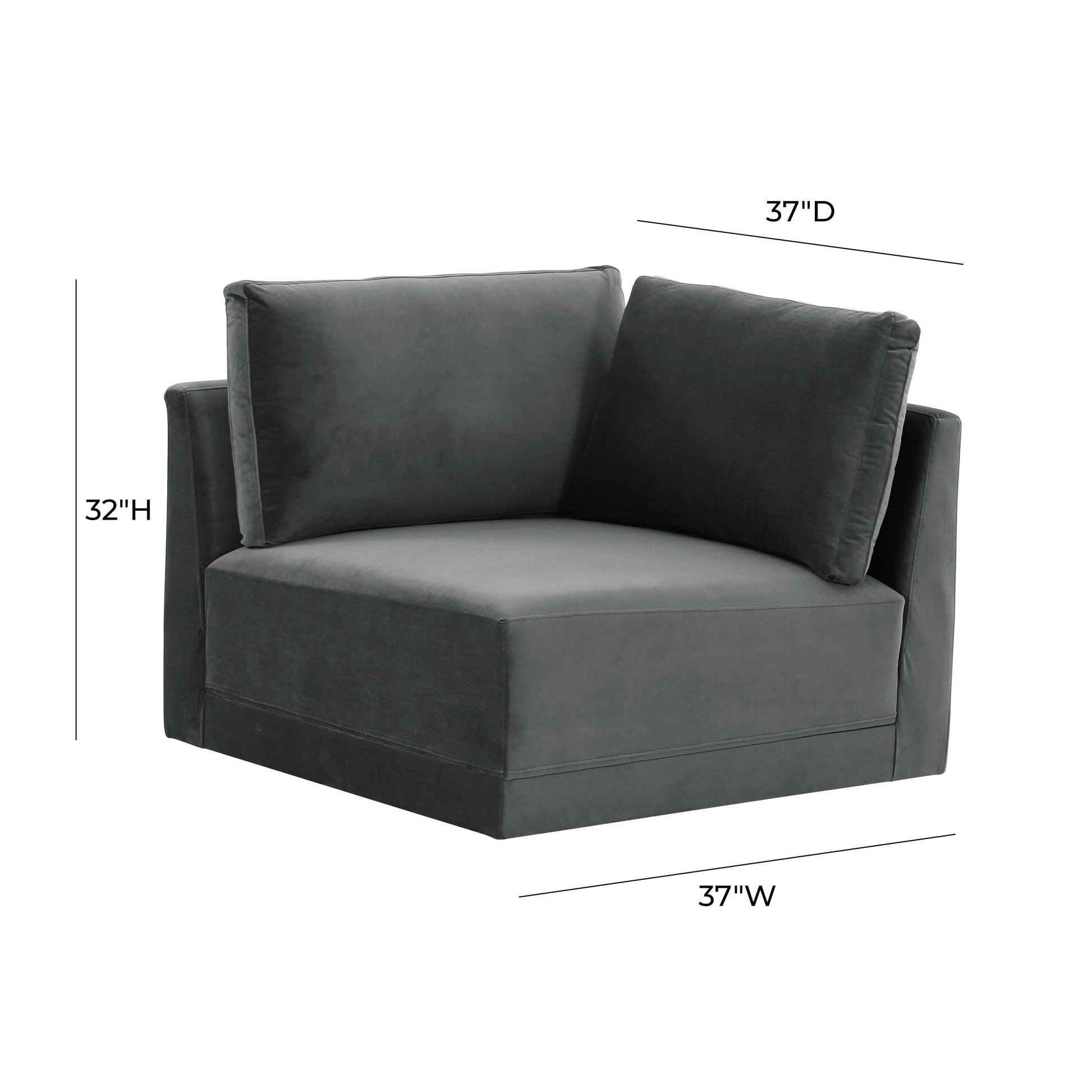 Willow Velvet Modular Corner Chair Ren L03140 W