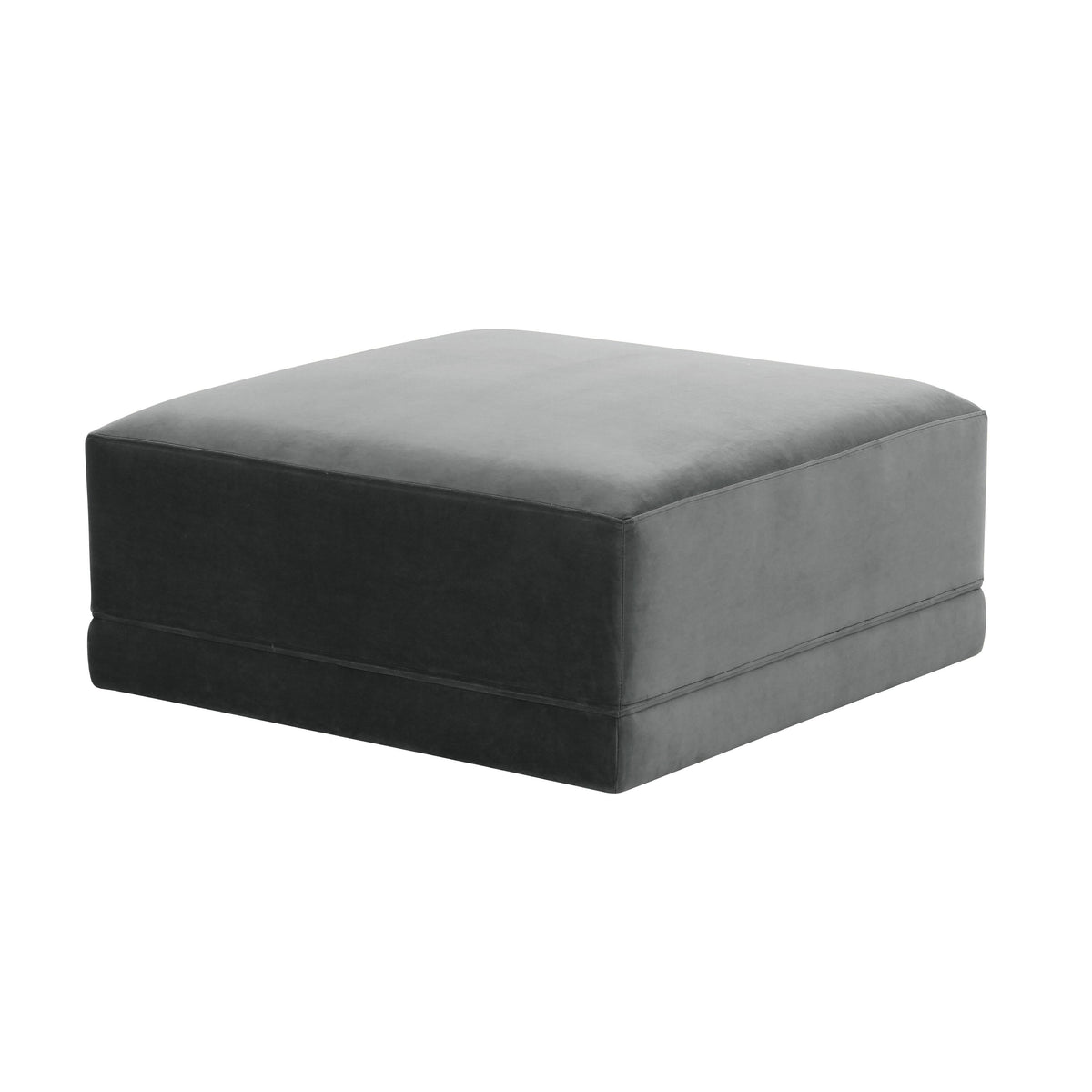 Willow Charcoal Performance Velvet Ottoman by TOV Furniture – photo 1 of 4