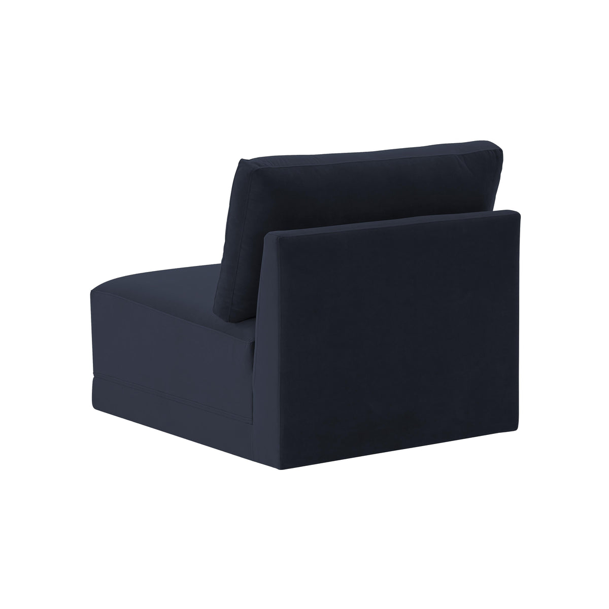 Willow Navy Performance Velvet Armless Chair by TOV Furniture – photo 4 of 5