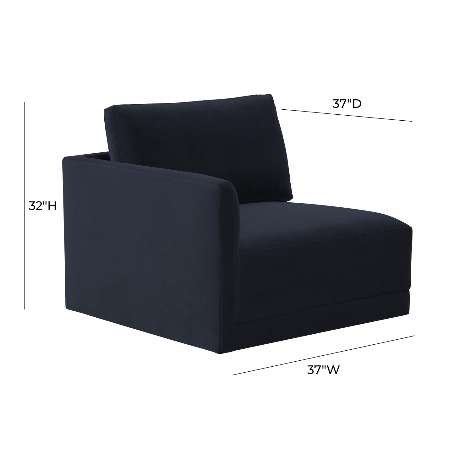 Willow Velvet Modular Laf Corner Chair Ren L03150 Lc
